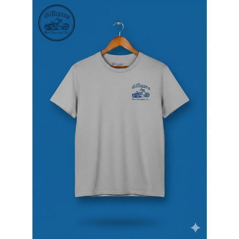 Vintage Gilligans Bikini Bike Wash Gray Blue Tee Shirt T-Shirt M Beer Babes Bike